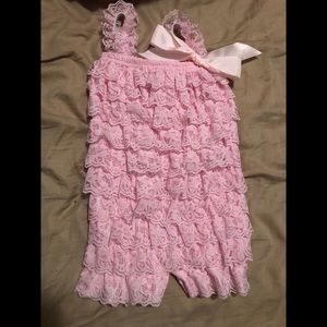 Pink Lace Romper